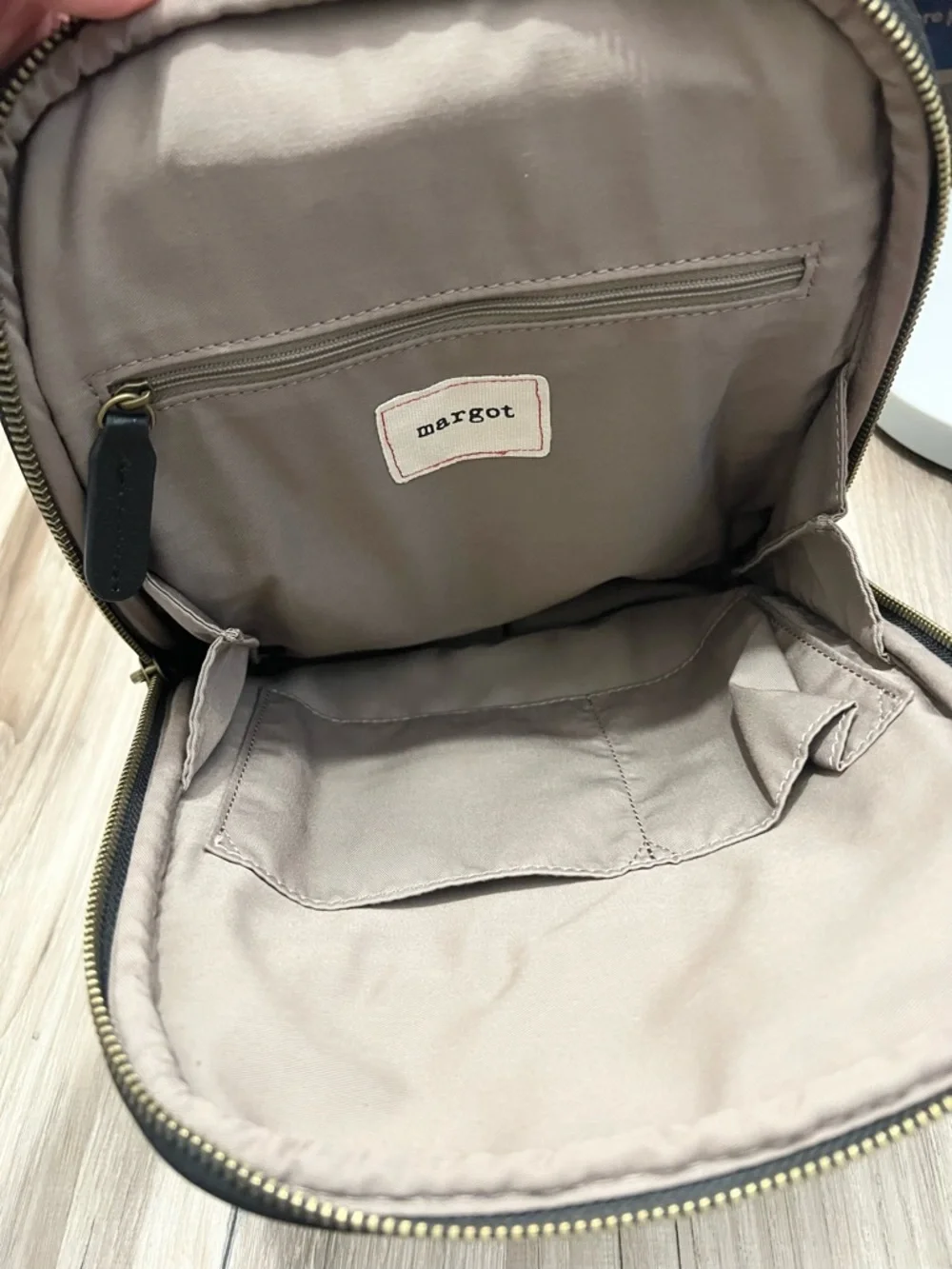 Margot Mini Backpack Black Soft Pebble Leather Moto Zip Around Pockets